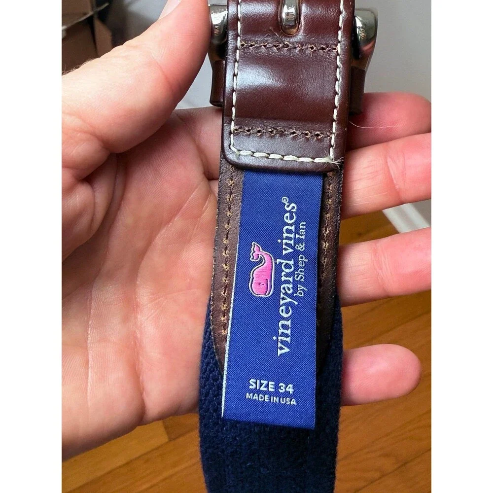 Vineyard‎ Vines Leather and Canvas Belt Size 34